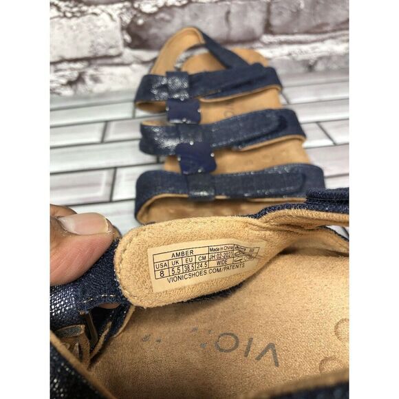 Vionic Amber Blue Denim Adjustable Strap Casual Sandals Women’s Sz 8M US/38.5EU - Picture 8 of 14
